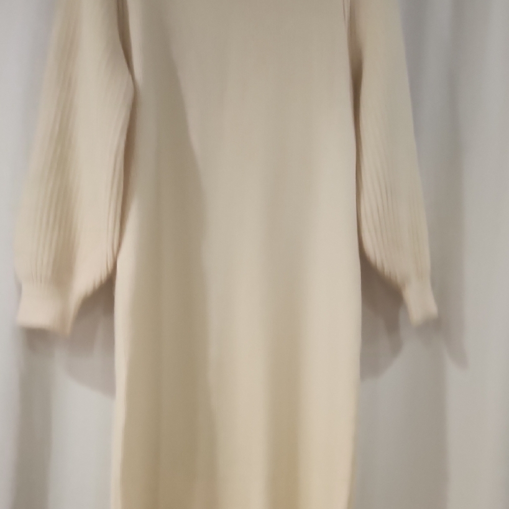 Vero Moda Cream Rib-Knit Crew Sweater Dress - Picture 7 of 9